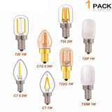 E14 Led Dimmable Bulb E12 E14 220V 0.5W 1W 2W LED Lamp LED Filament Night Light Chandelier LED Edison Bulbs C7 T20 T22