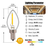 E14 Led Dimmable Bulb E12 E14 220V 0.5W 1W 2W LED Lamp LED Filament Night Light Chandelier LED Edison Bulbs C7 T20 T22