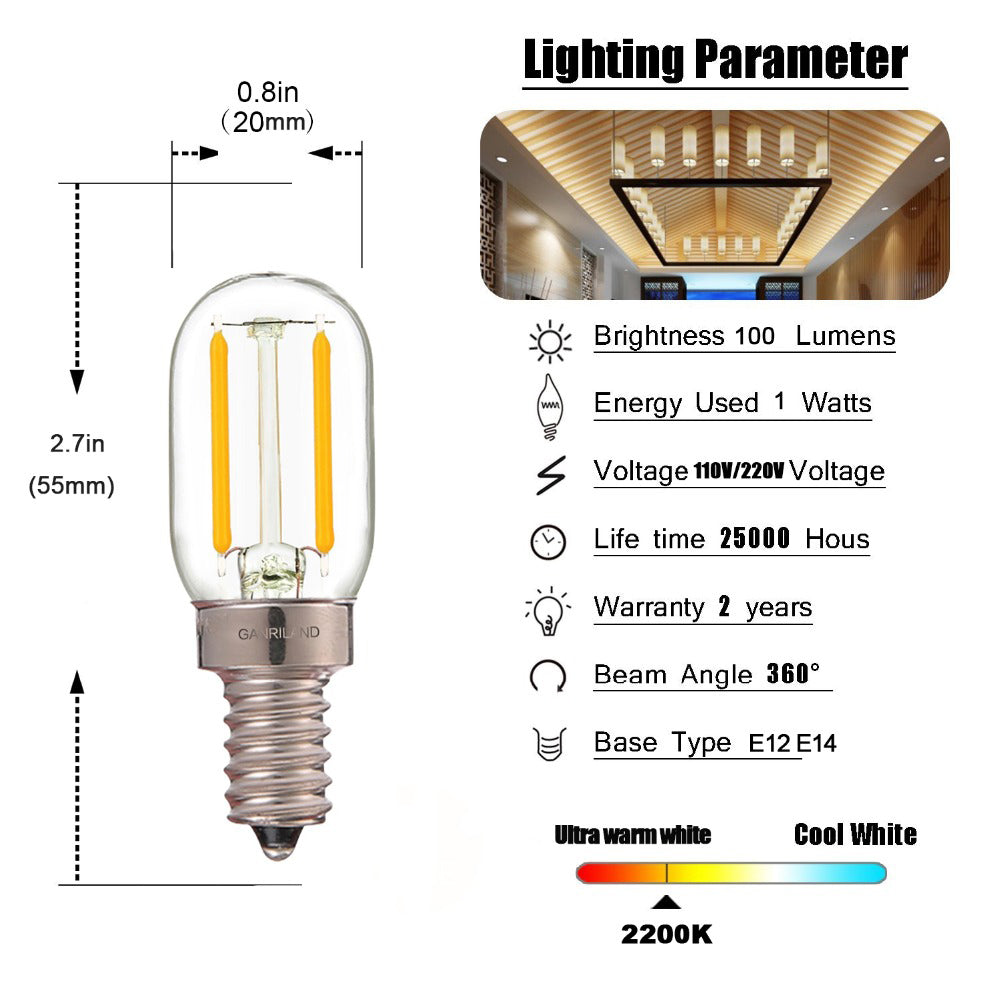 E14 Led Dimmable Bulb E12 E14 220V 0.5W 1W 2W LED Lamp LED Filament Night Light Chandelier LED Edison Bulbs C7 T20 T22