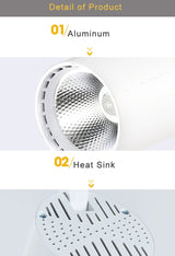 NEW LED COB Track Lights Aluminum Spotlights High Power AC85-220V High CRI Track  Ceiling Line Type Shop Gallery Lighting Effect