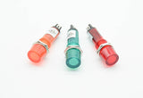 Signal Lamp Panel Mounting Neon Indicator Red Green orange Lights 220V 12V 24VDC Mounting hole 10mm