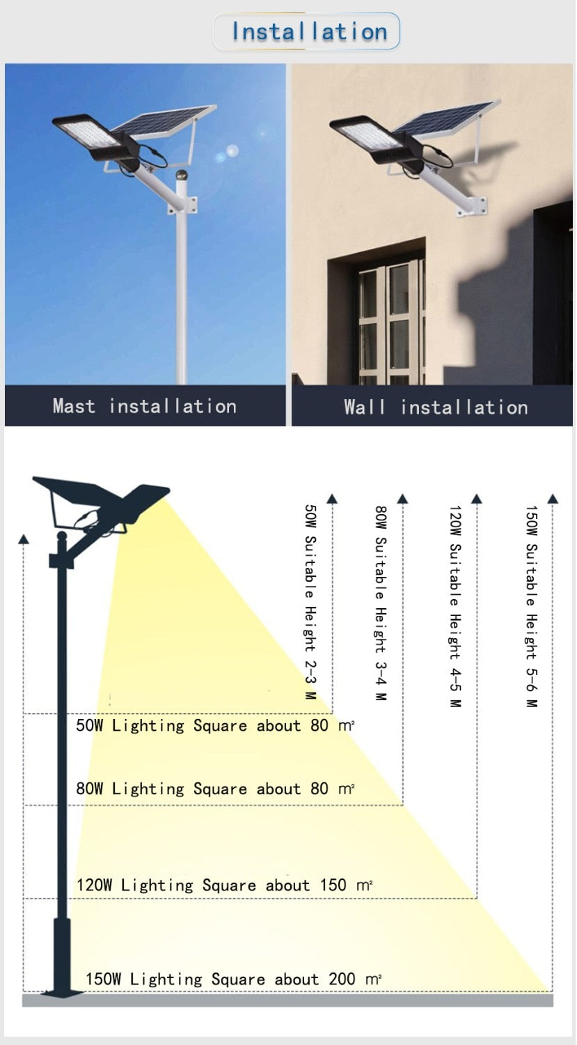 Led Solar Street Light Waterproof Outdoor Solar Light 100W Led Solar Lamp Outdoor Solar Led Lights For Plaza Garden Street