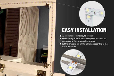 1 Set 300 LEDs Makeup Mirror Vanity Mirror Light with Dimmer Power Supply For Dressing Table With Manual Makeup Mirror Lights - LED Lights For Sale : Affordable LED Solutions : Wholesale Prices