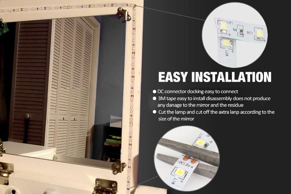 1 Set 300 LEDs Makeup Mirror Vanity Mirror Light with Dimmer Power Supply For Dressing Table With Manual Makeup Mirror Lights - LED Lights For Sale : Affordable LED Solutions : Wholesale Prices