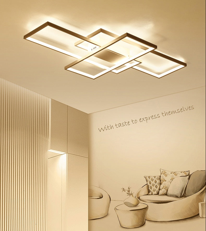 Black/White LED Ceiling Chandelier For Living Study Room Bedroom Aluminum Modern Led Ceiling Chandelier