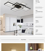Black/White LED Ceiling Chandelier For Living Study Room Bedroom Aluminum Modern Led Ceiling Chandelier