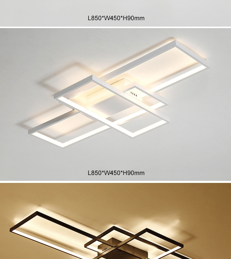 Black/White LED Ceiling Chandelier For Living Study Room Bedroom Aluminum Modern Led Ceiling Chandelier