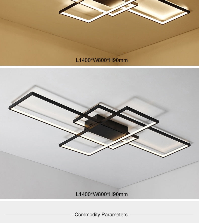 Black/White LED Ceiling Chandelier For Living Study Room Bedroom Aluminum Modern Led Ceiling Chandelier