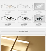 Black/White LED Ceiling Chandelier For Living Study Room Bedroom Aluminum Modern Led Ceiling Chandelier