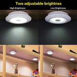 Battery Operated Dimmable LED Under Cabinet Light COB LED Puck Lights Closets Lights with Remote Control for Wardrobe Bathroom