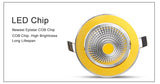 DBF Super Bright Recessed Gold LED Dimmable Downlight COB 5W 7W 10W 12W LED Spot Light LED Decoration Ceiling Lamp AC 110V 220V