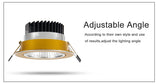 DBF Super Bright Recessed Gold LED Dimmable Downlight COB 5W 7W 10W 12W LED Spot Light LED Decoration Ceiling Lamp AC 110V 220V