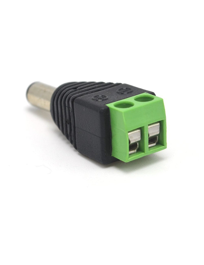5.5mm x 2.1mm Female Male DC Power Plug Adapter for 5050 3528 5060 Single Color LED Strip and CCTV Cameras