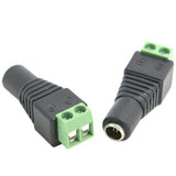 5.5mm x 2.1mm Female Male DC Power Plug Adapter for 5050 3528 5060 Single Color LED Strip and CCTV Cameras