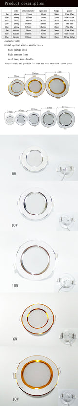 Led Downlights 6W 10W 15W 20W 30W 110V 220V LED Ceiling Downlight 2835 Lamps Led Ceiling Lamp Home Indoor Lighting