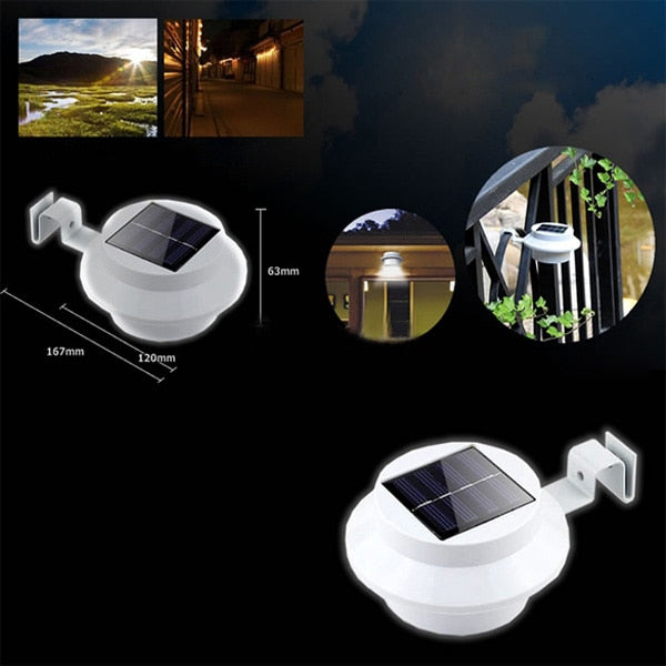LED Solar Powered Outdoor Lights Lamp Fence Gutter Roof Yard Wall Garden light Outdoor Lighting Led Solar Creations Path Light