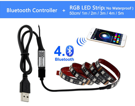 USB LED Strip RGB Changeable LED TV Background Lighting 50CM 1M 2M 3M 4M 5M DIY 5V Flexible LED Light RGB LED Strip 5050.