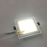 LED Panel Downlight 1PCS Dimmable Super Bright Glass Square round Ceiling Recessed Panel Lights LED Spot Light Bulb AC110V 220V