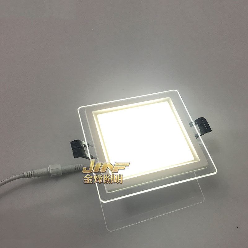 LED Panel Downlight 1PCS Dimmable Super Bright Glass Square round Ceiling Recessed Panel Lights LED Spot Light Bulb AC110V 220V