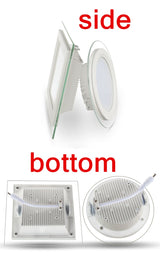 LED Panel Downlight 1PCS Dimmable Super Bright Glass Square round Ceiling Recessed Panel Lights LED Spot Light Bulb AC110V 220V