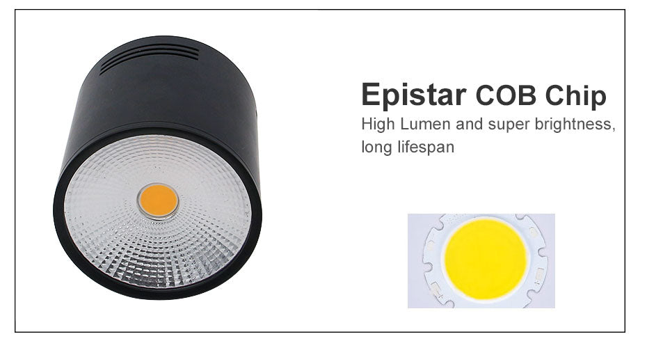 DBF LED Surface Mounted Ceiling Lamp with Wire Hanging 3W/5W/7W/10W/12W/15W White/Black AC85-265V Ceiling Spot Light Home Decor