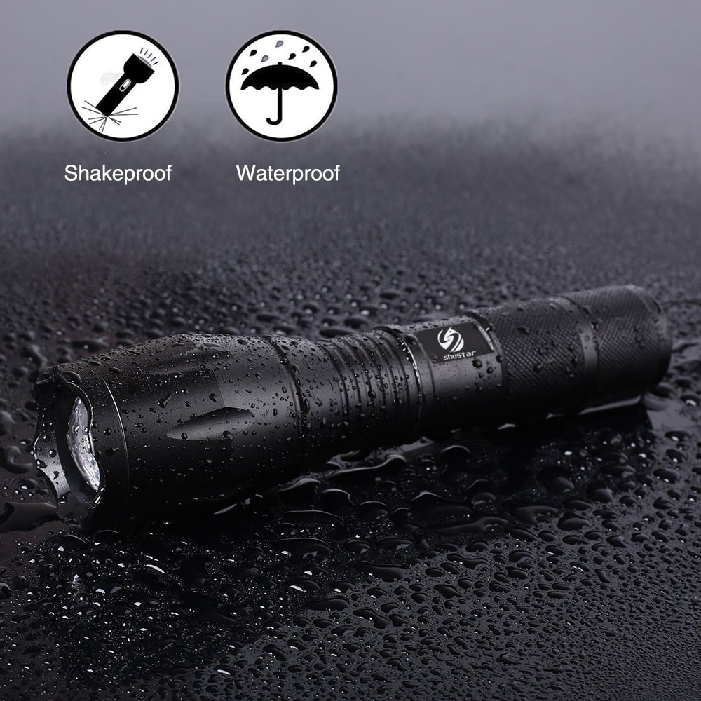 Led flashlight Ultra Bright torch T6/L2/V6 Camping light 5 switch Modes waterproof Zoomable Bicycle Light  18650 battery
