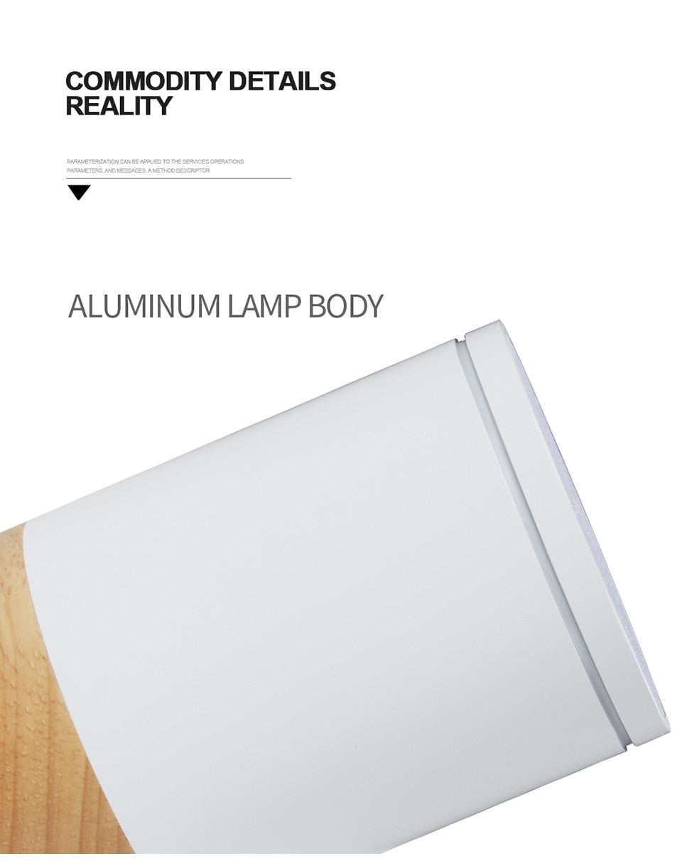LED Downlight Wood Ceiling Lamp for Living Room Bedroom kitchen Corridor Hallways AC85-260V 5W Surface Mounted Downlight