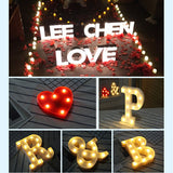 26 Letters White LED Night Light Marquee Sign Alphabet Lamp For Birthday New Year Valentine's Day Decoration