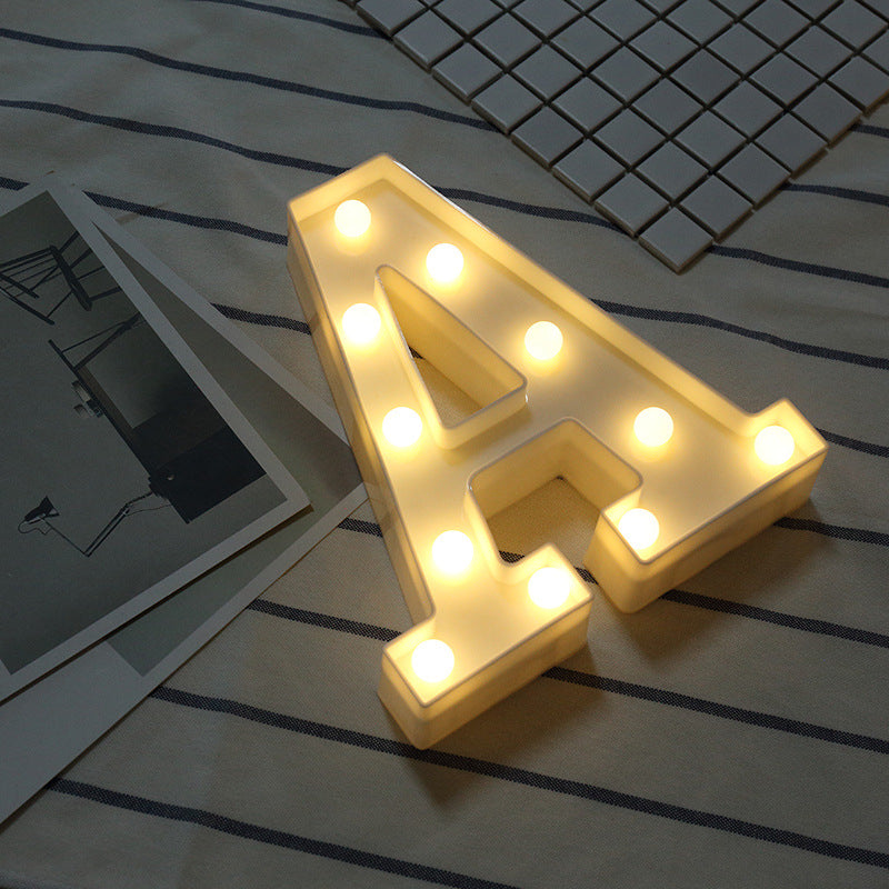 26 Letters White LED Night Light Marquee Sign Alphabet Lamp For Birthday New Year Valentine&#39;s Day Decoration