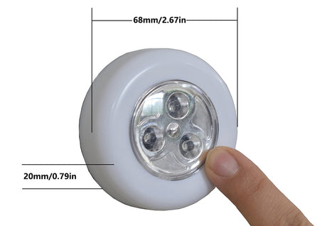 4 Colors 3 LED Closet Under Cabinet Lamp AAA Battery Powered Wireless Touch Switch Kitchen Wall Car Night Light for Car Boot