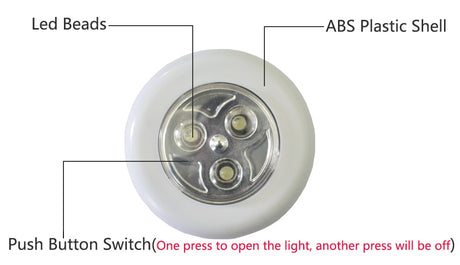 4 Colors 3 LED Closet Under Cabinet Lamp AAA Battery Powered Wireless Touch Switch Kitchen Wall Car Night Light for Car Boot