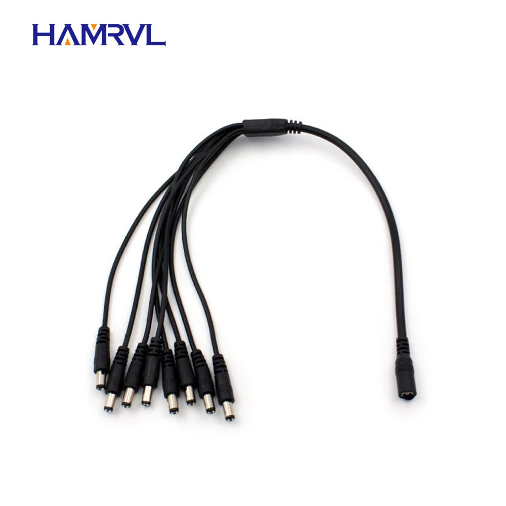 2.1*5.5mm 1 Female to 2 3 4 5 8 Male DC Power Divider Plug Cable for CCTV security Camera Accessories power adapter jack