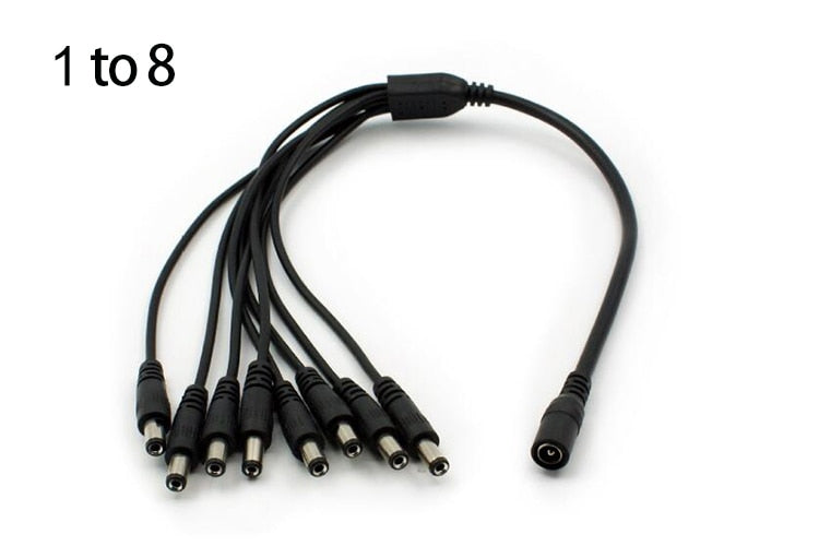 2.1*5.5mm 1 Female to 2 3 4 5 8 Male DC Power Divider Plug Cable for CCTV security Camera Accessories power adapter jack