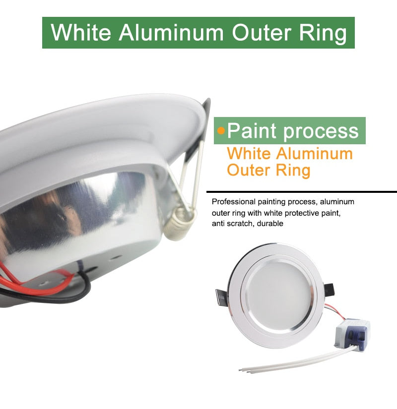 Kaguyahime LED Spot Light 5W 9W 15W 18W Silver White Ultra Thin AC 110V 220V Round Recessed LED Downlight LED Spot Lighting 12W