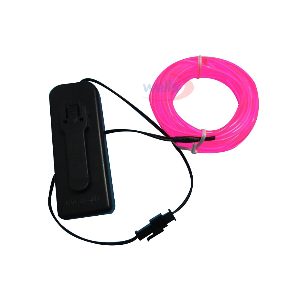 Flexible Neon Light Glow EL Wire Rope tape Cable Strip LED Neon Lights Shoes Clothing Car decorative ribbon lamp 3V
