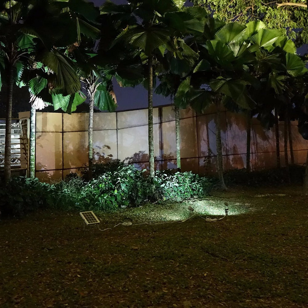 Mini 50X Updated All Metal Twin Solar Powered LED Outdoor Landscape garden decoration Spotlight Waterproof 5m Cable  garden lamp