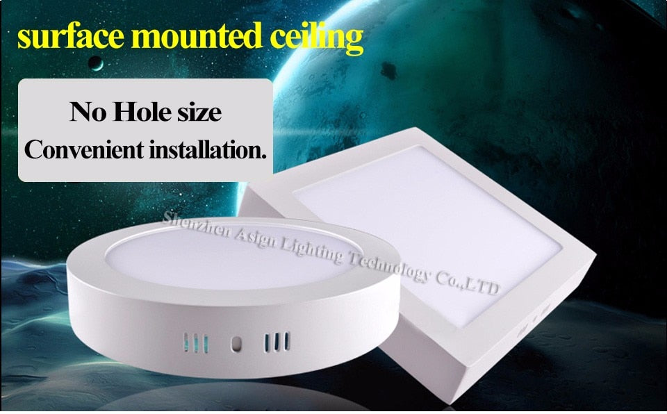 LED Panel Light 6W 12W 18W Surface Mounted LED Ceiling Lights AC85-265V Round Square LED Downlight 30 60 90pcs 2835SMD