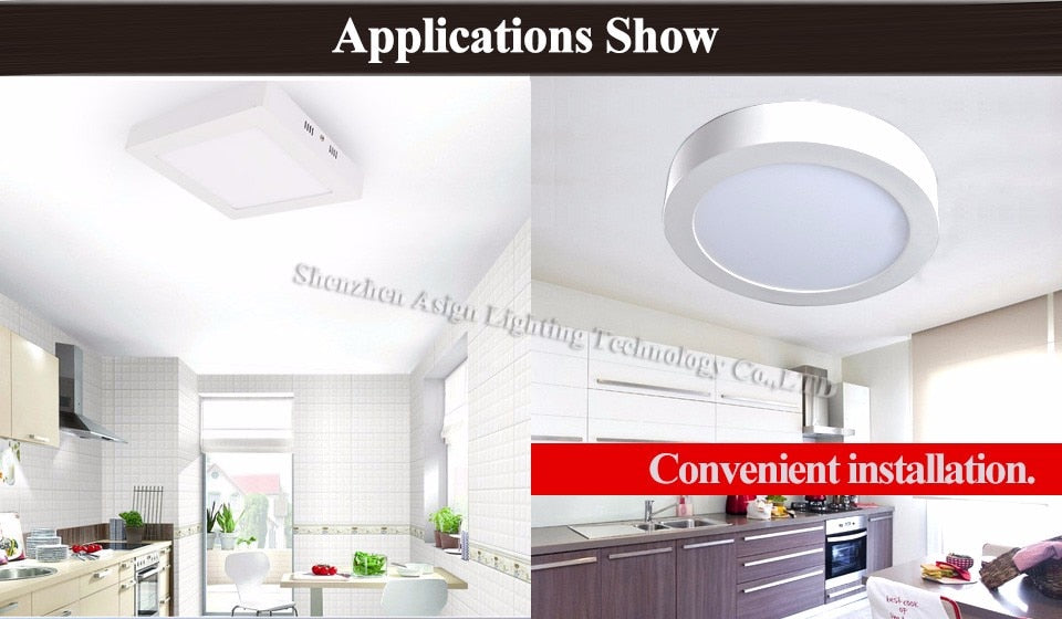 LED Panel Light 6W 12W 18W Surface Mounted LED Ceiling Lights AC85-265V Round Square LED Downlight 30 60 90pcs 2835SMD