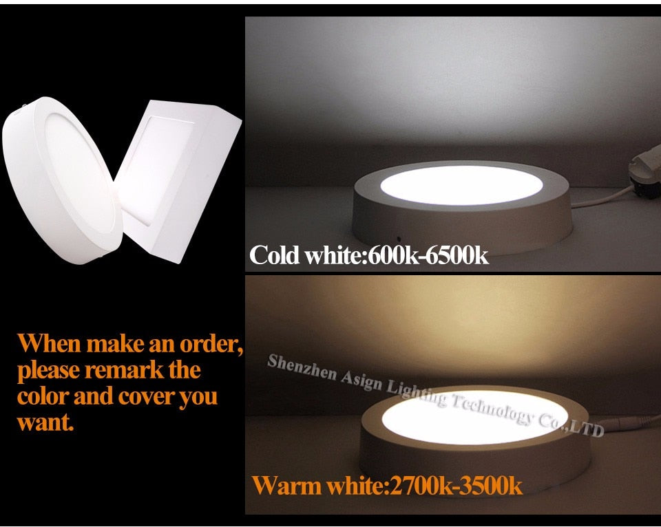 LED Panel Light 6W 12W 18W Surface Mounted LED Ceiling Lights AC85-265V Round Square LED Downlight 30 60 90pcs 2835SMD