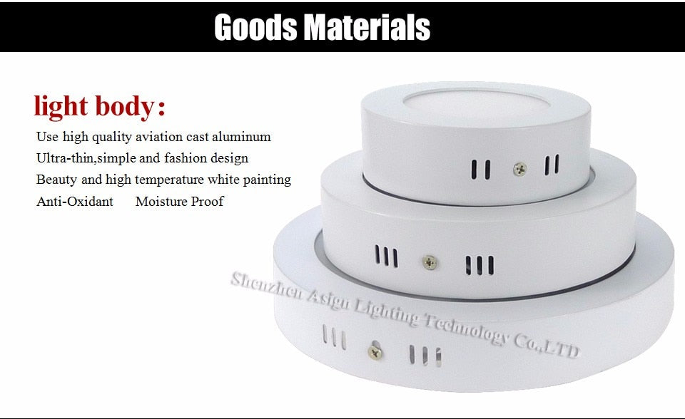 LED Panel Light 6W 12W 18W Surface Mounted LED Ceiling Lights AC85-265V Round Square LED Downlight 30 60 90pcs 2835SMD