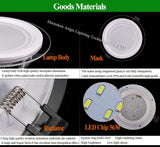 Dimmable LED Panel Downlight 6W 12W 18W Round Glass Ceiling Recessed Lights SMD 5730 Warm Cold White LED Panel Light AC85-265V
