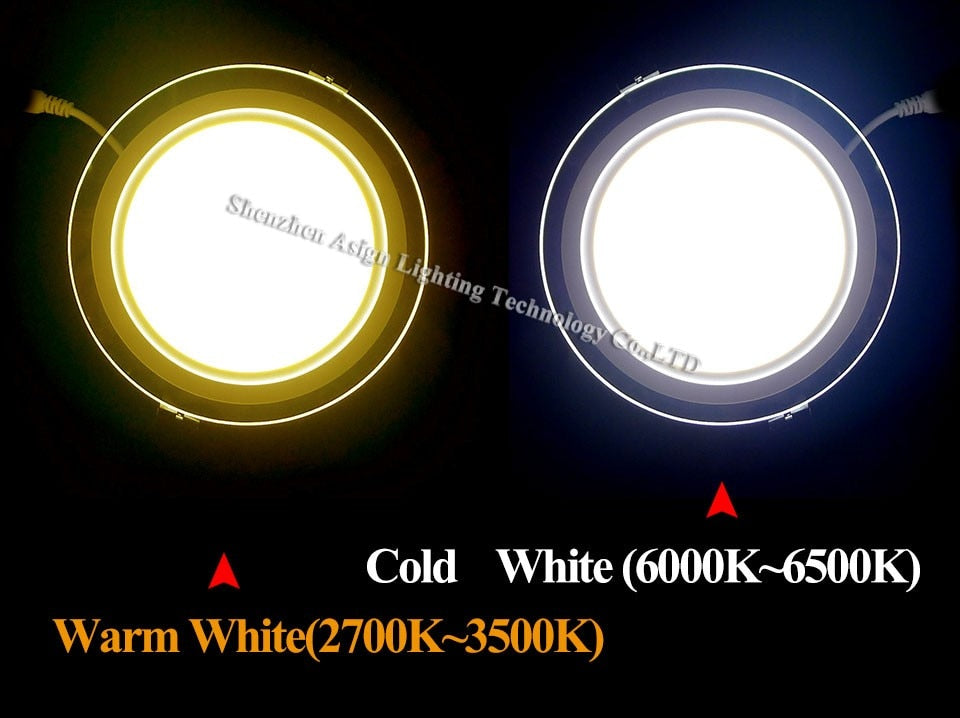 Dimmable LED Panel Downlight 6W 12W 18W Round Glass Ceiling Recessed Lights SMD 5730 Warm Cold White LED Panel Light AC85-265V