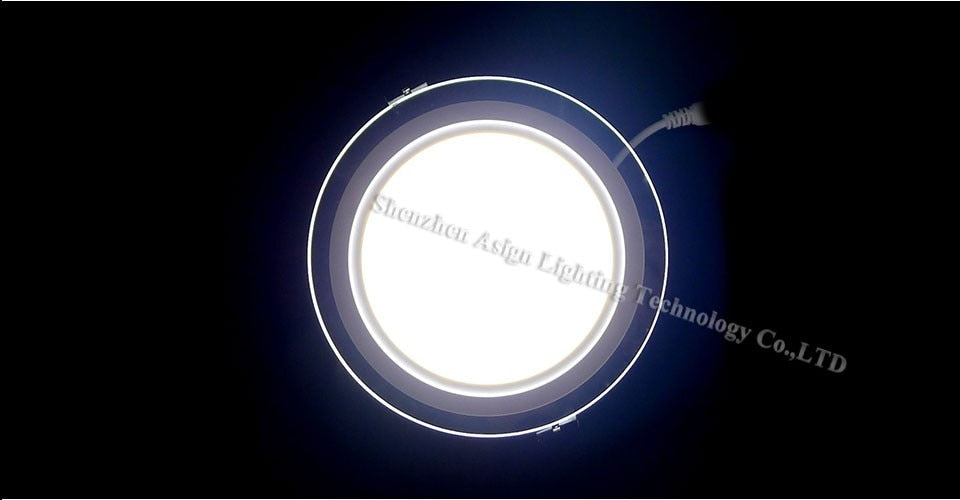 Dimmable LED Panel Downlight 6W 12W 18W Round Glass Ceiling Recessed Lights SMD 5730 Warm Cold White LED Panel Light AC85-265V