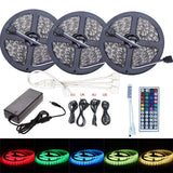 5M 10M RGB LED Strip 12V 60LEDs/m SMD 2835 Waterproof Flexible Tape Ribbon Colorful Rope Light String Lamp +LED Controller +Power