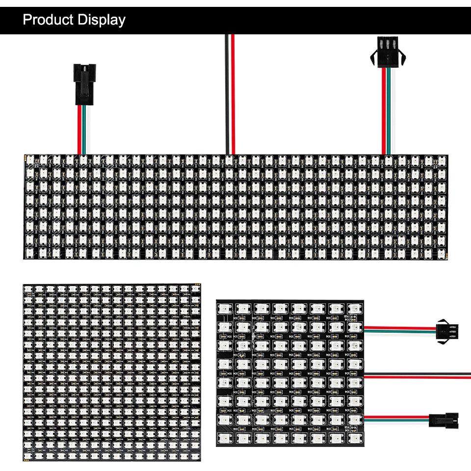 Panel Screen 8*8,16*16,8*32 Pixel 256 Pixels Digital Flexible LED Programmed Individually Addressable Full Color DC5V