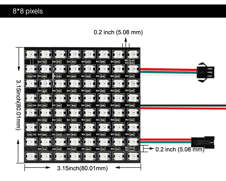 Panel Screen 8*8,16*16,8*32 Pixel 256 Pixels Digital Flexible LED Programmed Individually Addressable Full Color DC5V