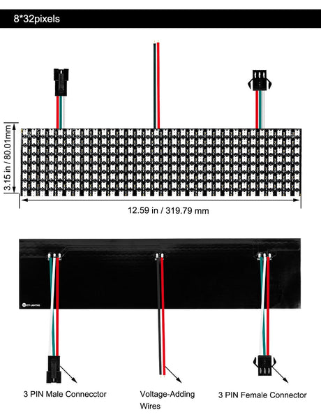 Panel Screen 8*8,16*16,8*32 Pixel 256 Pixels Digital Flexible LED Programmed Individually Addressable Full Color DC5V