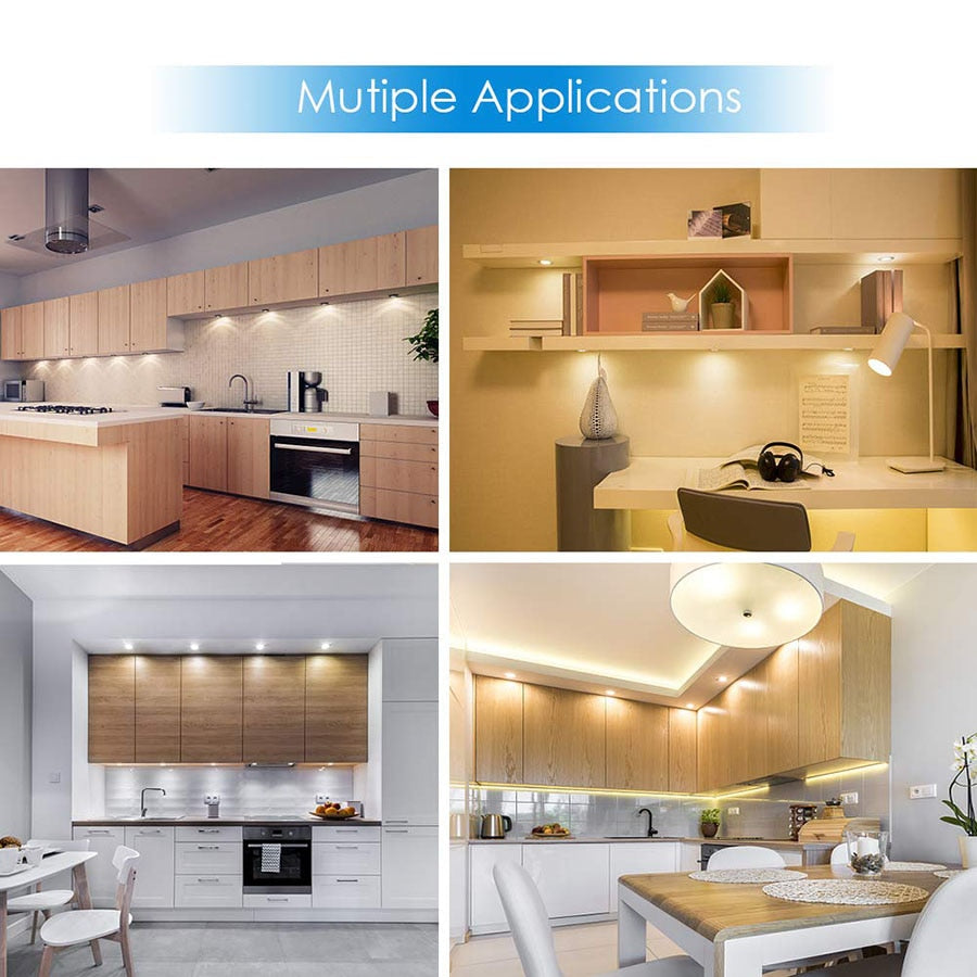 Dimmable 2.5W DC12V LED Under Cabinet Closet Light Aluminum LED Display Case Lights For Kitchen Counter Cupboard Puck Lights