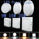Square Led Panel Light Surface Mounted Led ceiling Downlight 9W/15W/25W AC85-265V + LED Driver