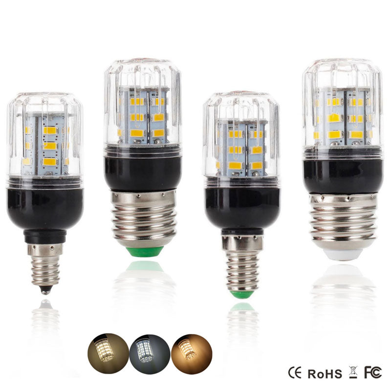 Led bulb E27 E14 E12 E26 5730SMD 110V 220V DC 12V 24V 27LEDs 7W Led Corn Lamp Christmas Chandelier Candle Lighting